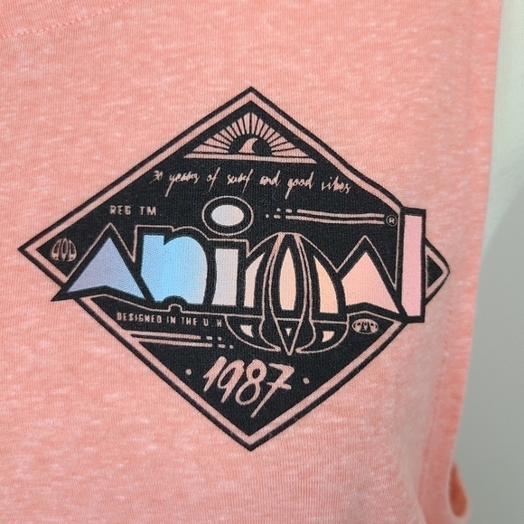 ANIMAL UK 30th Anniversary Collection Women's Peach Surf Tank Top Size 8 UK - Picture 4 of 16